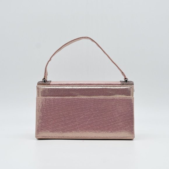 NINA Satin Rose Gold Embellished Handbag - Picture 3 of 6